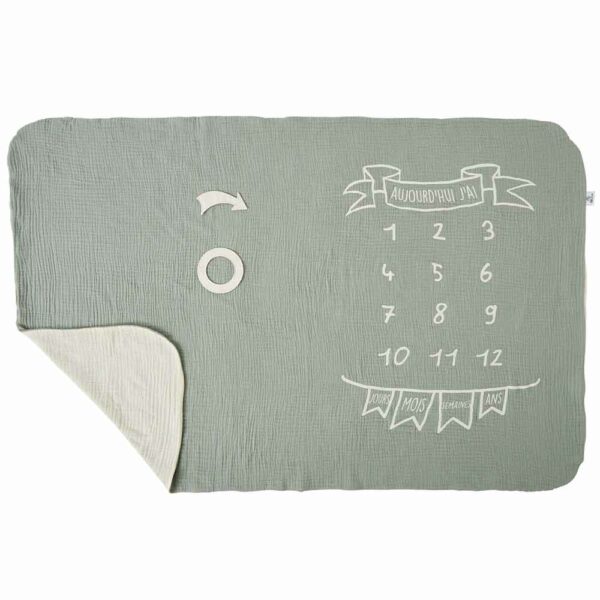 Couverture étape vert de gris/ecru