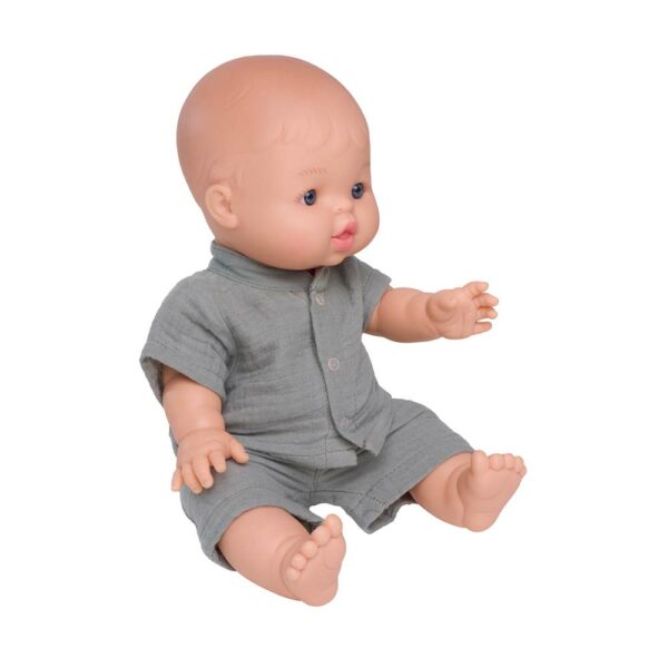 Ensemble poupée TS+short gaze vert de gris