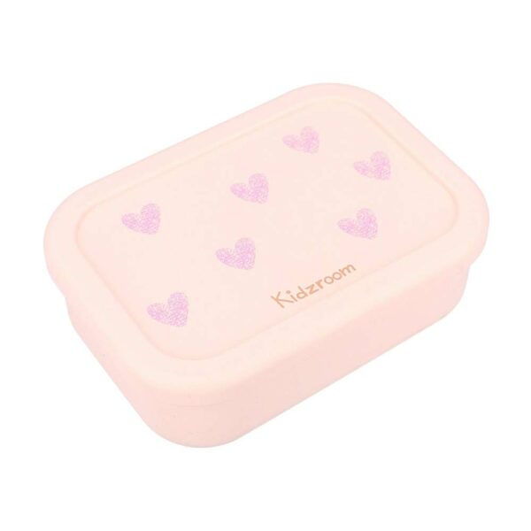 Pink hearts silicone lunch box