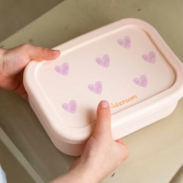 Pink hearts silicone lunch box