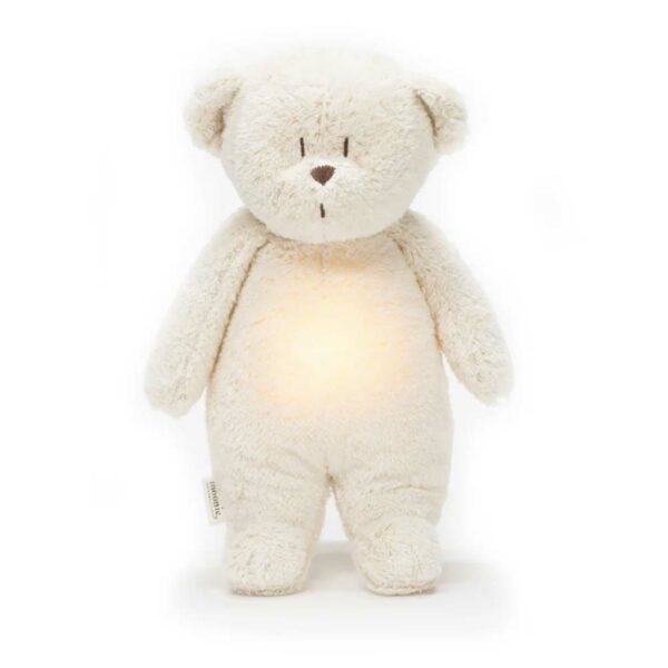 Ourson Moonie avec son et lumière bio blanc