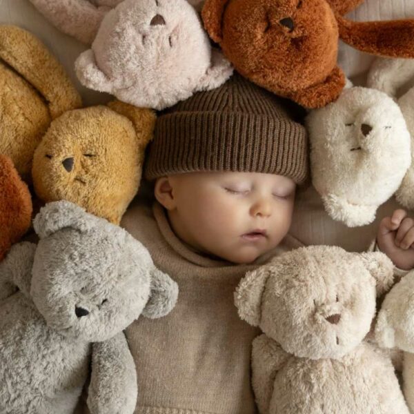 Ourson Moonie avec son et lumière bio blanc