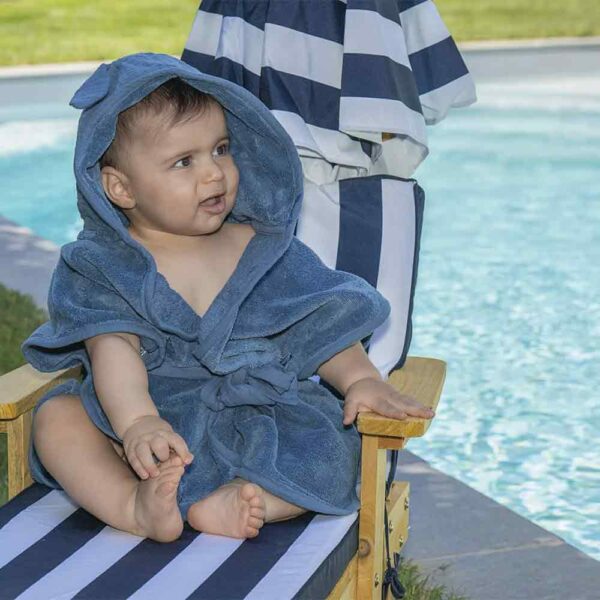 Peignoir bambou/gaze pierre bleue