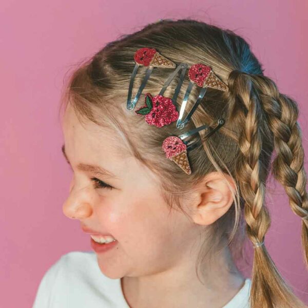 Berry the Raspberry Hair Clips (Pair)