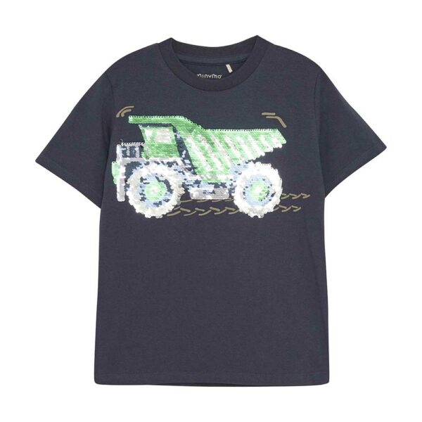 T-shirt sequins tracteur
