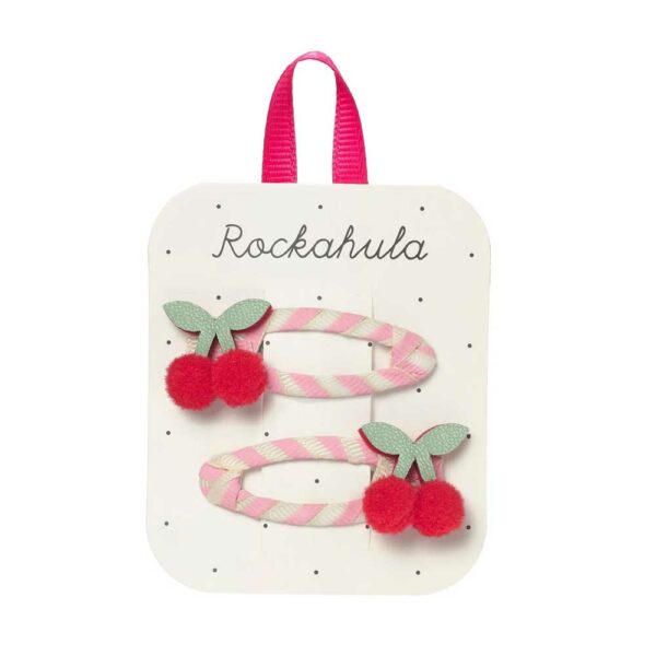 Barrettes Cherry Kiss Stripy Clips