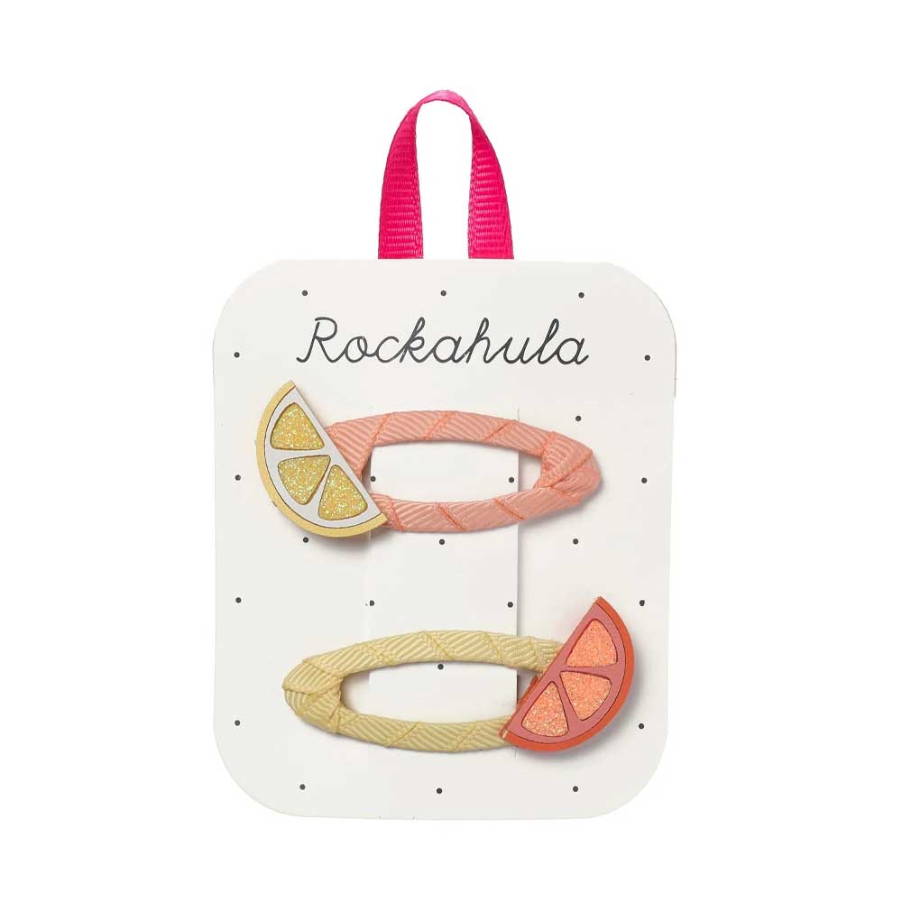 Citrus Slice Glitter Hair Clips