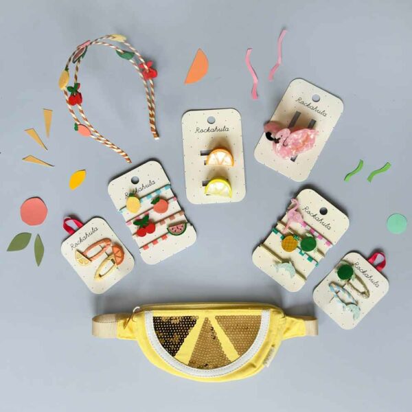 Barrettes Citrus Slice Glitter