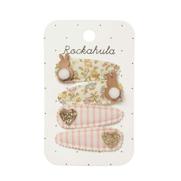 Barrettes Petal Bunny Fabric Clip Set