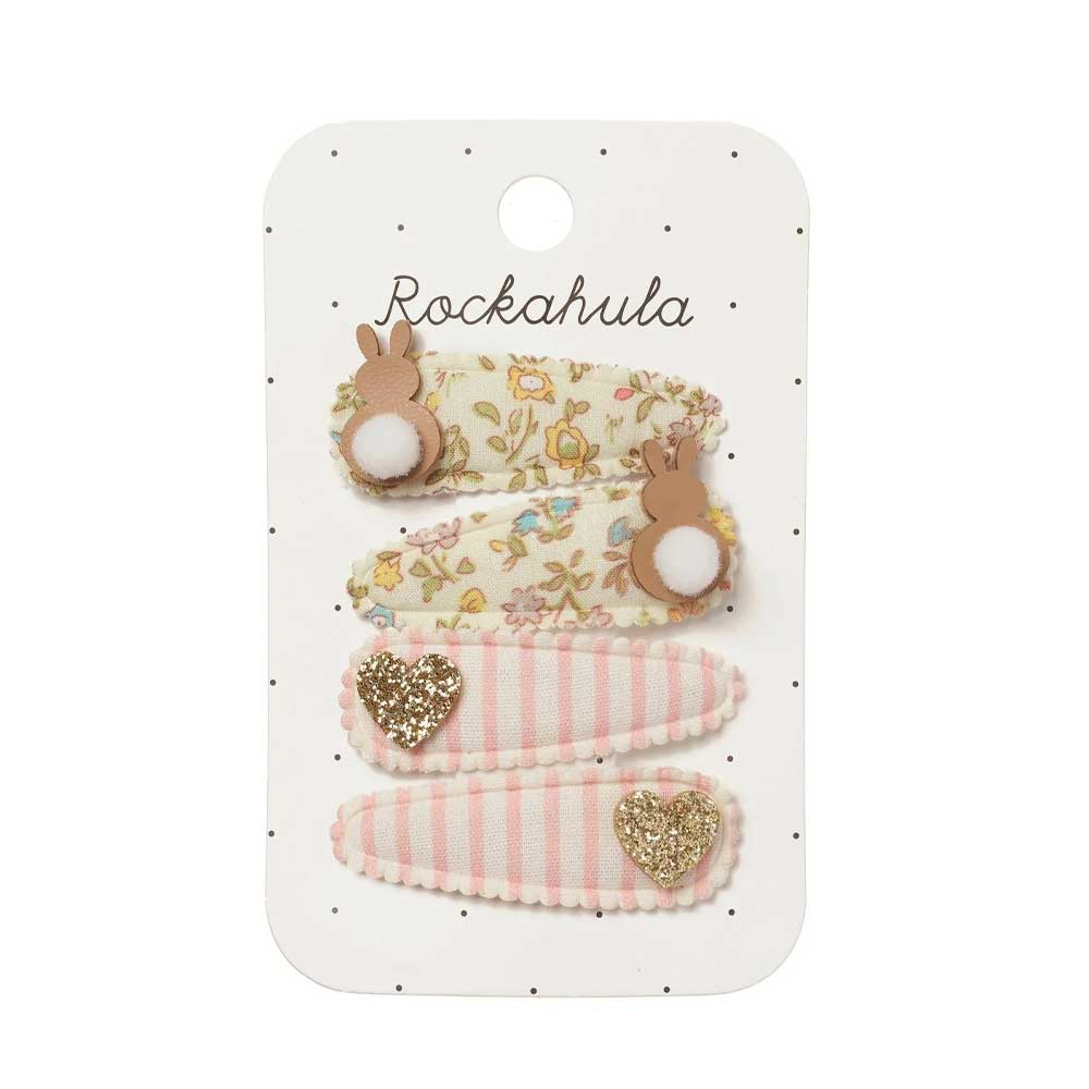 Barrettes Petal Bunny Fabric Clip Set