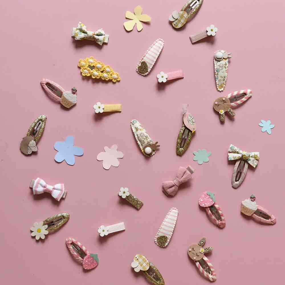 Barrettes Petal Bunny Fabric Clip Set – Image 3