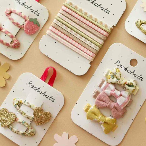 Barrettes Petal Glitter Heart Clips