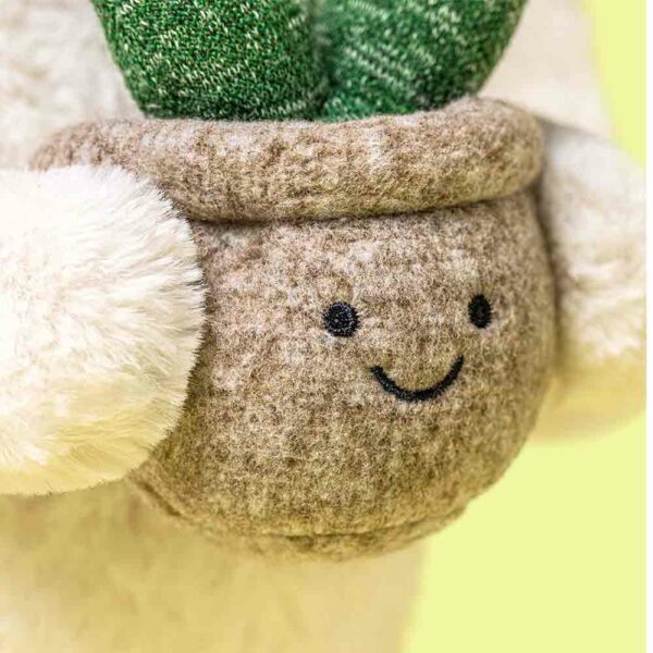 Cream Bunny with Plant