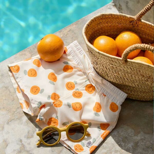 Orange Anti-UV Diaper Swimsuit