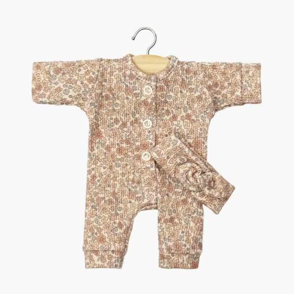 Babies - Lili and headband jumpsuit Petites fleurs cacao