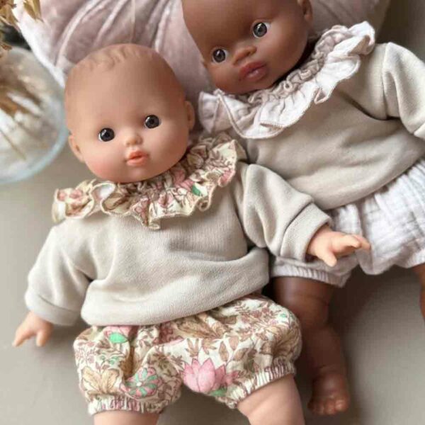 Ensemble Marion et top colerette Indienne rosée