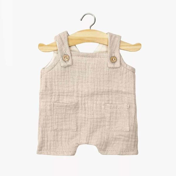 Antonin short dungarees in putty gauze