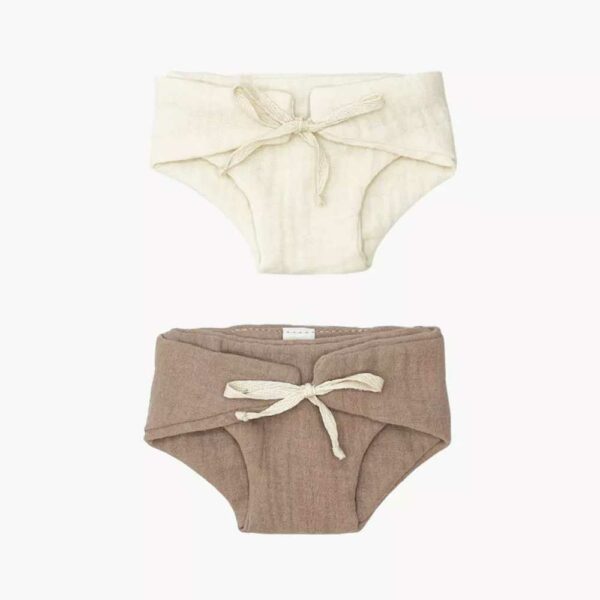 Set of 2 mocha/ecru knuckle diapers