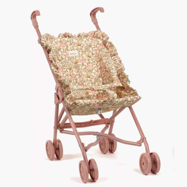 Poussette Minikane à volants en gaze Indienne rosée