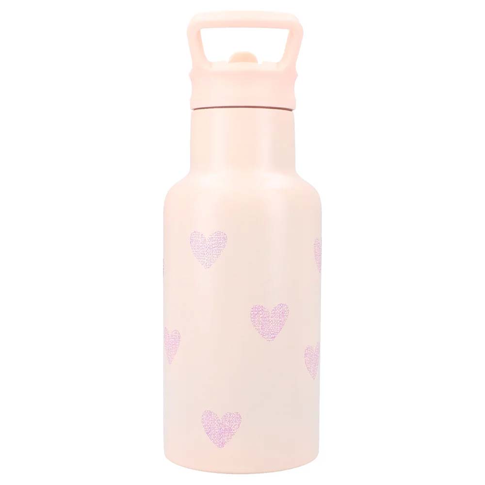 Gourde coeurs rose 350 ml – Image 3