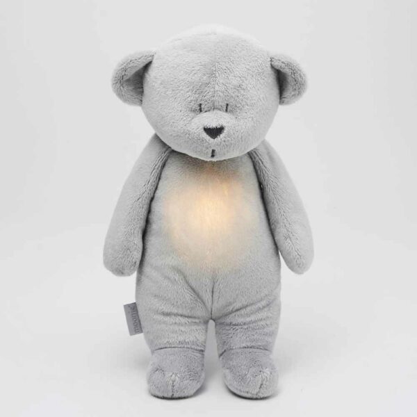 Moonie Bear with Sound and Light Organic Mineral Gray