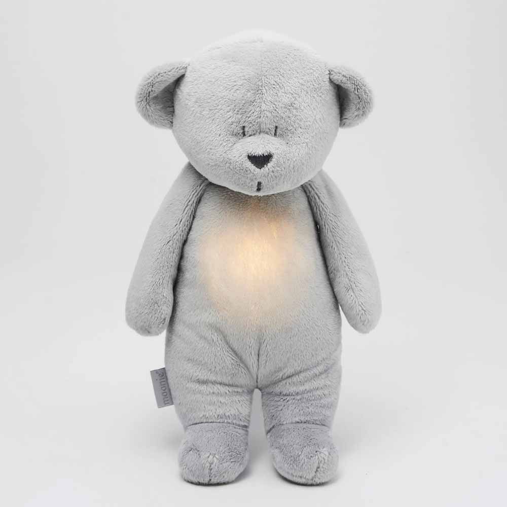 Moonie Bear with Sound and Light Organic Mineral Gray