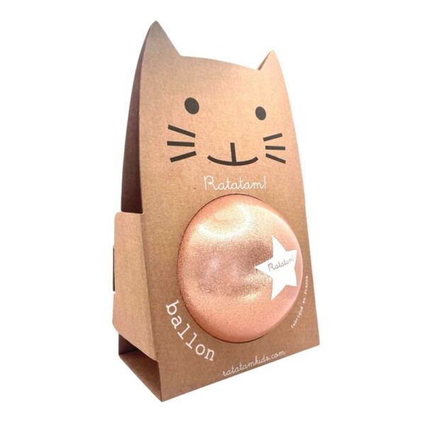Ballon paillettes chat cuivre 15cm