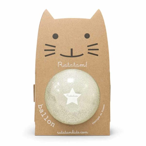 Ballon chat summer pailleté argent 15cm