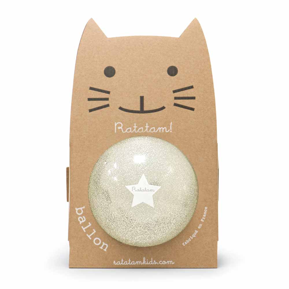 Ballon chat summer pailleté argent 15cm