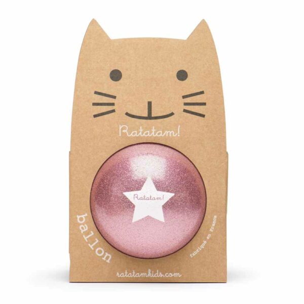 Ballon paillettes chat rose 15cm