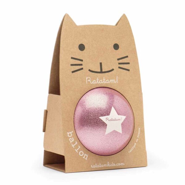 Ballon paillettes chat rose 15cm