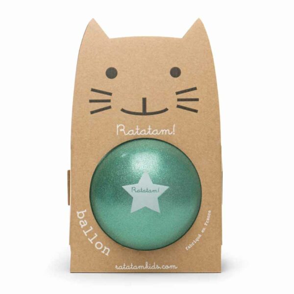 Ballon paillettes chat vert 15cm