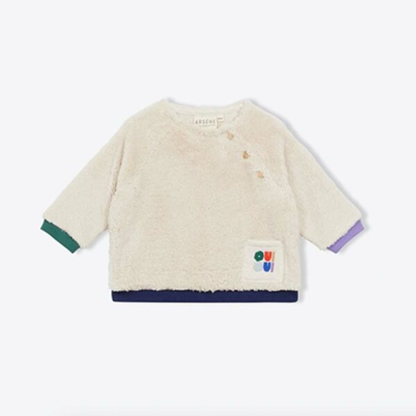 Tricolor Sherpa Baby Sweatshirt