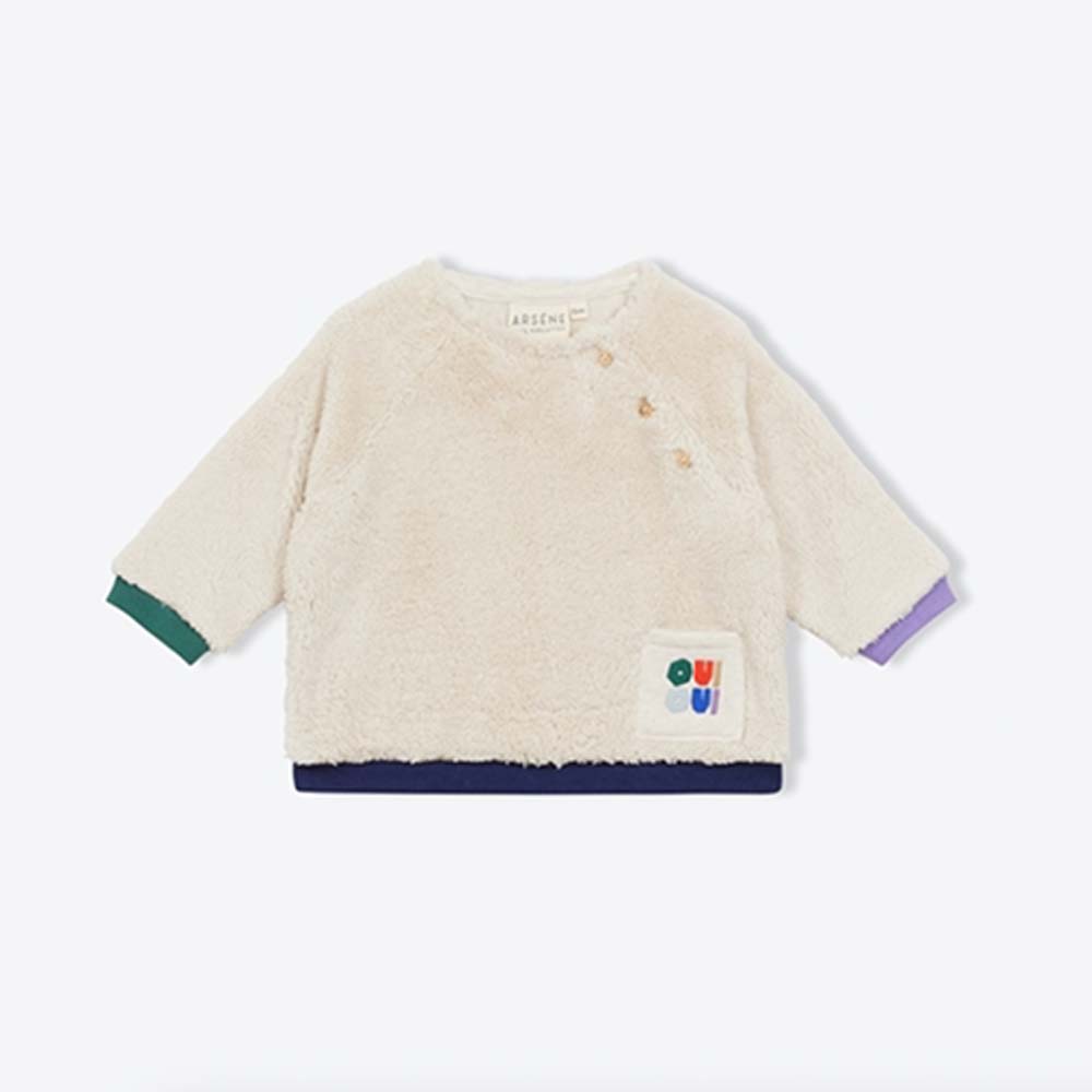 Tricolor Sherpa Baby Sweatshirt