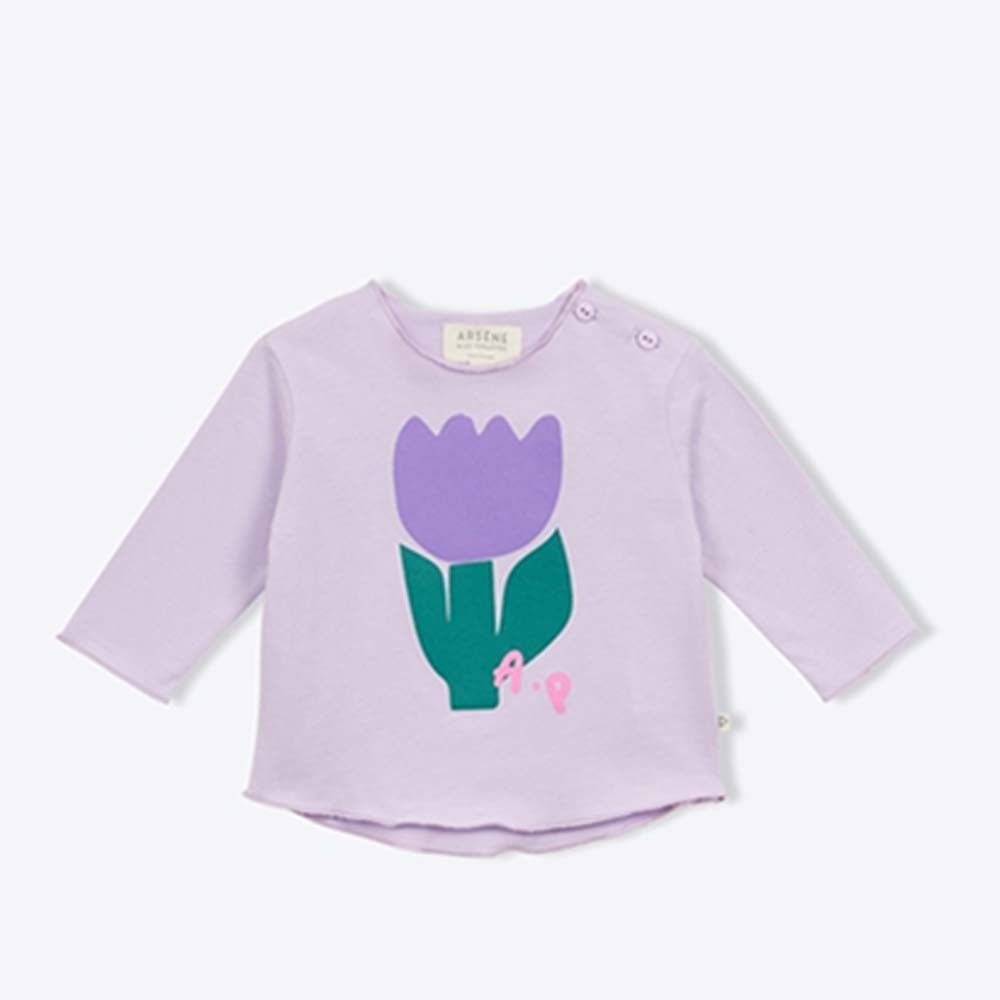 Organic Purple Flowers Baby T-Shirt