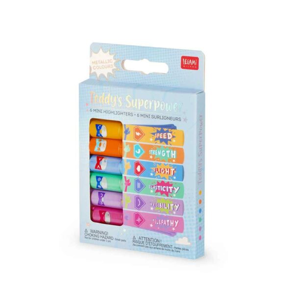 Set de 6 mini surligneurs Teddys Superpower