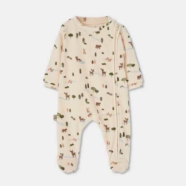 Forest print velvet onesie