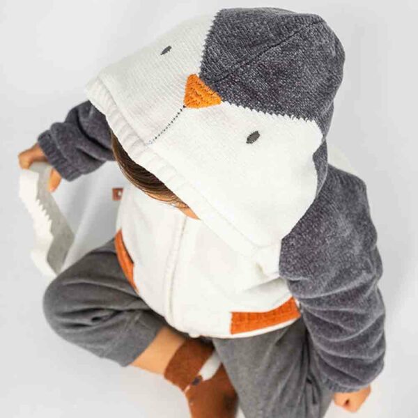Penguin Hooded Velvet Jacket