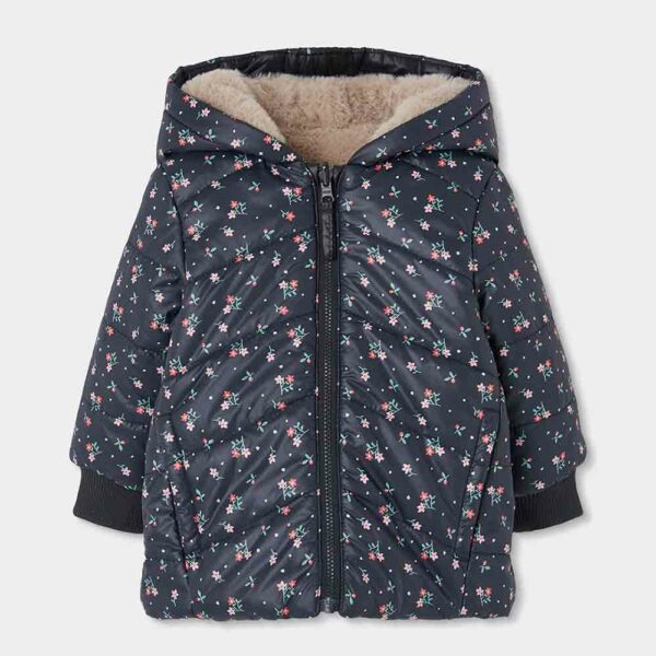 Girls' printed reversible parka