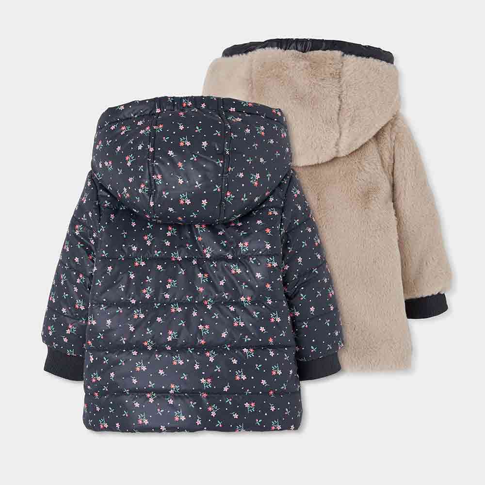 Girls' printed reversible parka - Image 5