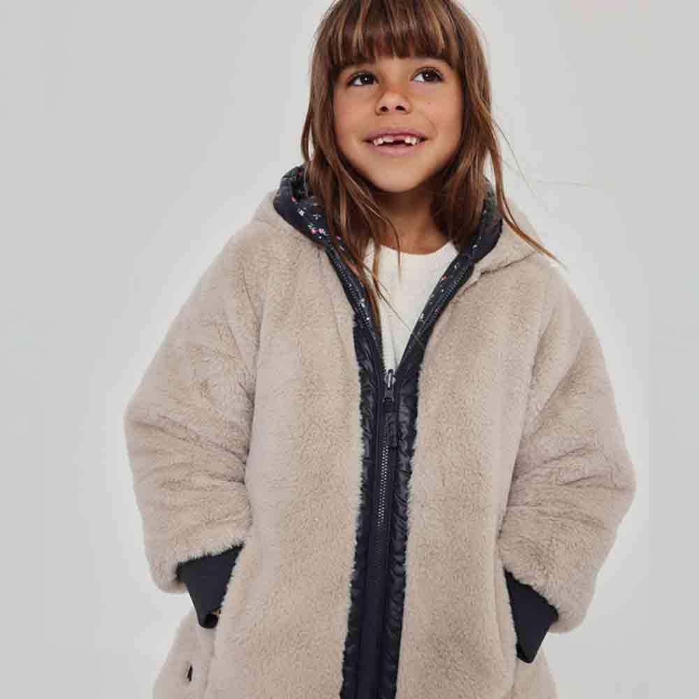 Girls' printed reversible parka - Image 6