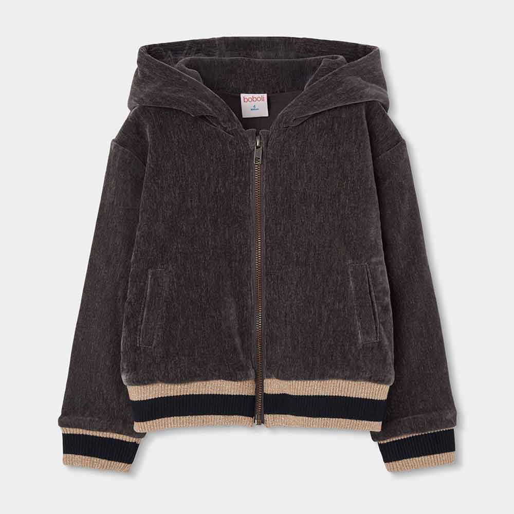 Girls' mocha velvet jacket