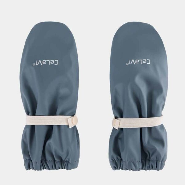 Blue-grey waterproof mittens