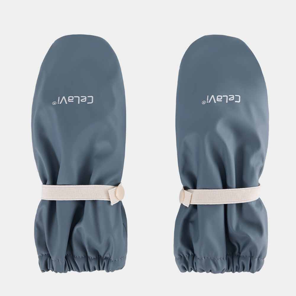 Blue-grey waterproof mittens
