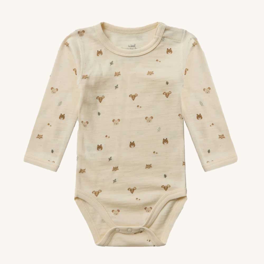 Baby bodysuit Baloo Forest merino 50%