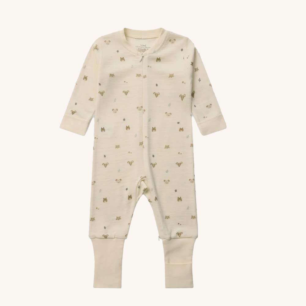 Baby pajamas Manu Forest merino 50%