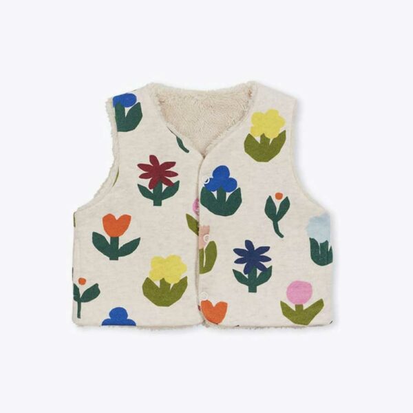 Organic Sherpa Flowers Baby Vest