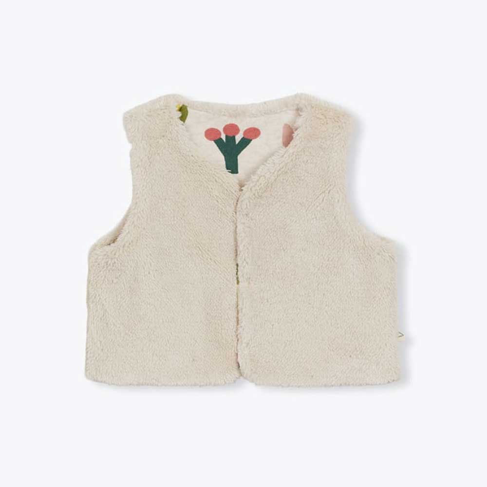 Organic Sherpa Flowers Baby Vest - Image 2