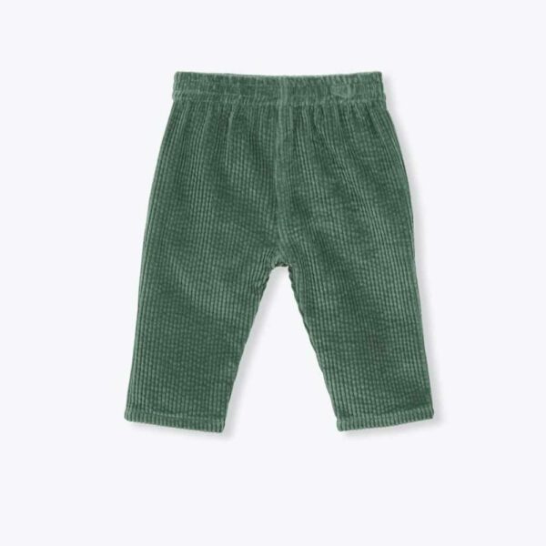 Green velvet baby pants