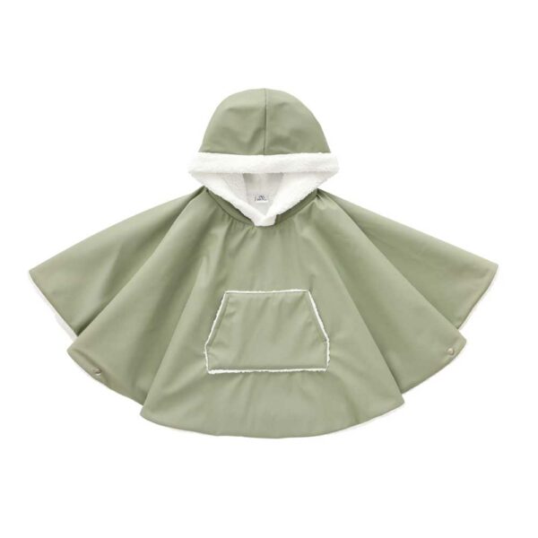Sage green/sherpa baby oilskin